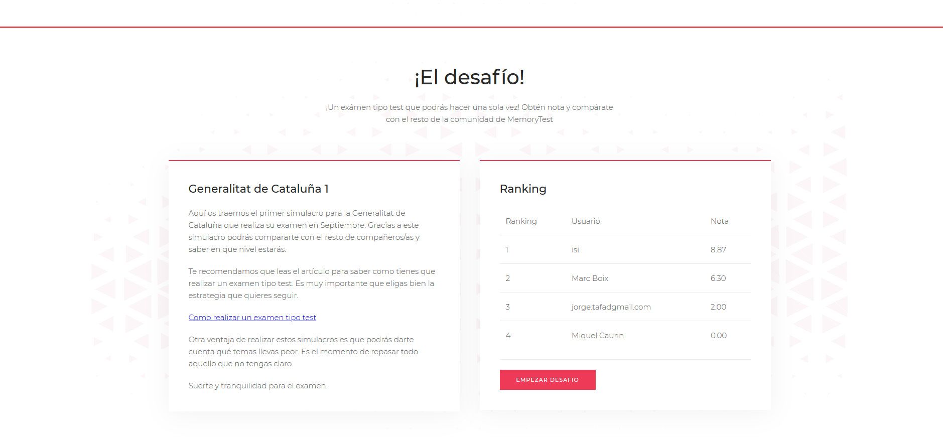 Desafío Memory Test